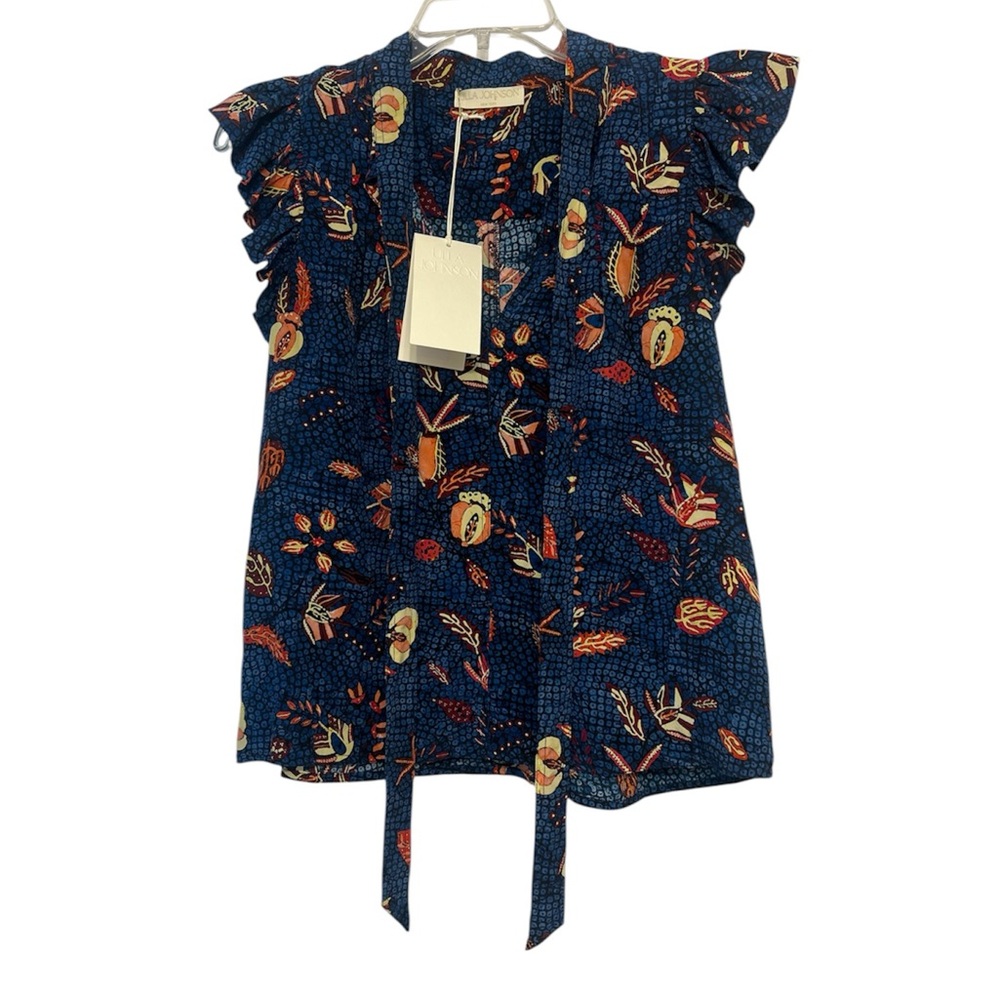 NWT $350 Ulla Johnson Callie Top Blue Dahlia Size 0